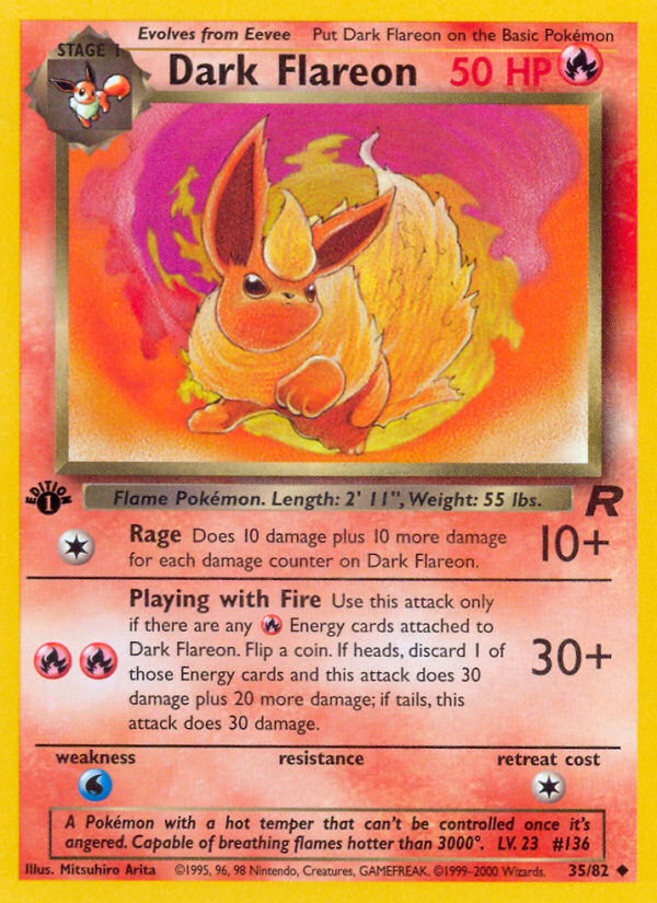 Dark Flareon (35/82) [Team Rocket 1st Edition] | Exor Games Bridgewater