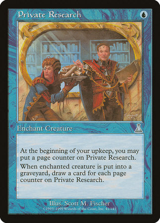 Private Research [Urza's Destiny] | Exor Games Bridgewater