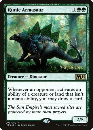 Runic Armasaur [Core Set 2019 Promos] | Exor Games Bridgewater