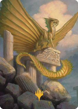 Ancient Gold Dragon Art Card (05) (Gold-Stamped Signature) [Commander Legends: Battle for Baldur's Gate Art Series] | Exor Games Bridgewater