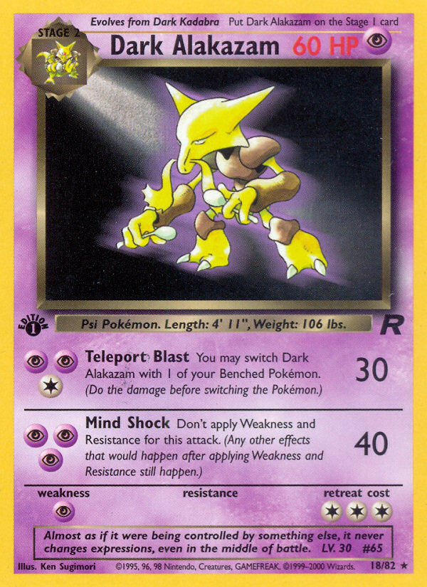 Dark Alakazam (18/82) [Team Rocket 1st Edition] | Exor Games Bridgewater