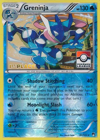 Greninja (40/122) (League Promo 1st Place) [XY: BREAKpoint] | Exor Games Bridgewater