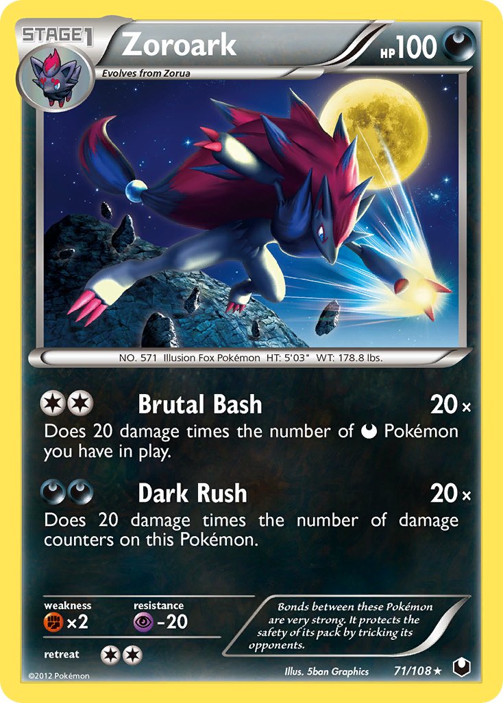 Zoroark (71/108) (Cracked Ice Holo) (Theme Deck Exclusive) [Black & White: Dark Explorers] | Exor Games Bridgewater