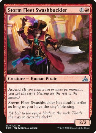 Storm Fleet Swashbuckler [Rivals of Ixalan] | Exor Games Bridgewater