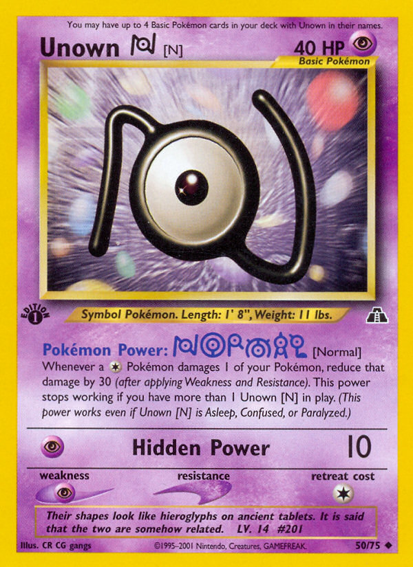 Unown [N] (50/75) [Neo Discovery 1st Edition] | Exor Games Bridgewater