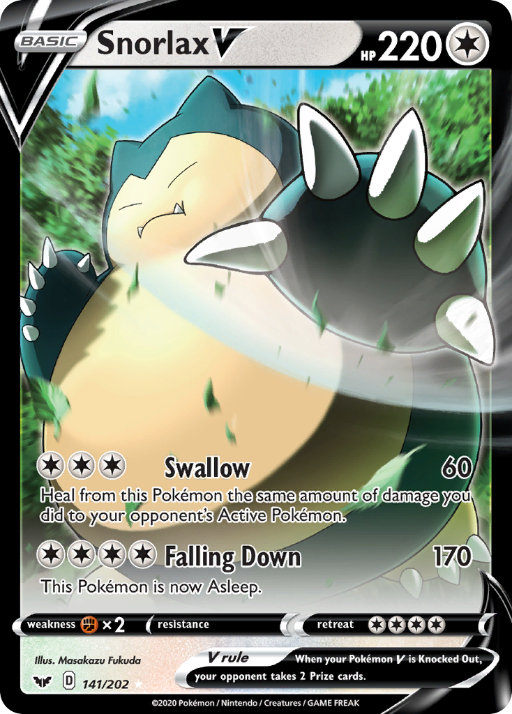 Snorlax V (141/202) (Oversized) [Sword & Shield: Base Set] | Exor Games Bridgewater