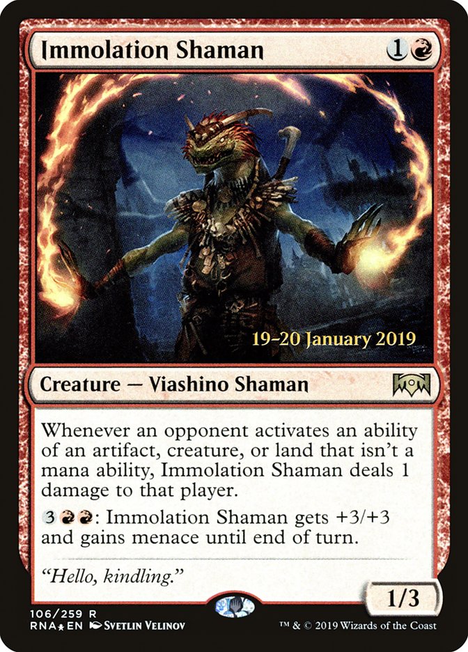 Immolation Shaman [Ravnica Allegiance Prerelease Promos] | Exor Games Bridgewater