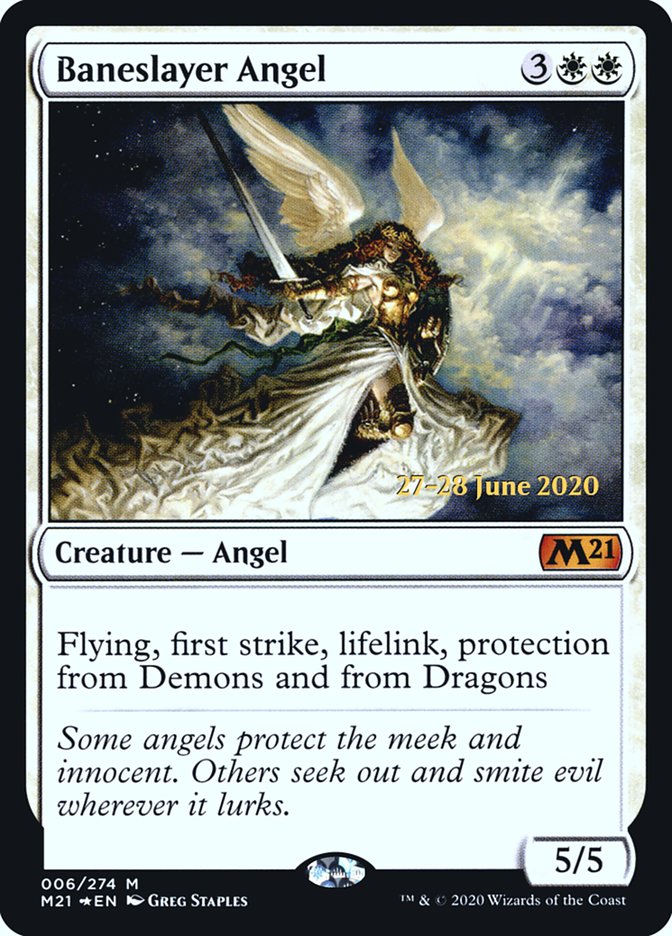 Baneslayer Angel  [Core Set 2021 Prerelease Promos] | Exor Games Bridgewater