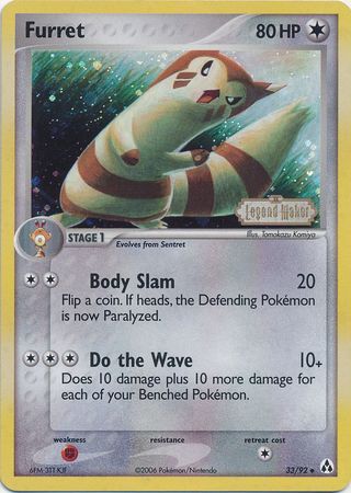 Furret (33/92) (Stamped) [EX: Legend Maker] | Exor Games Bridgewater