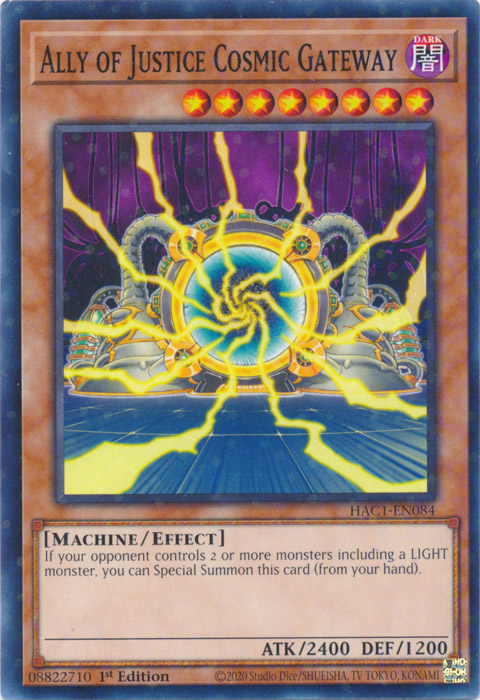 Ally of Justice Cosmic Gateway (Duel Terminal) [HAC1-EN084] Parallel Rare | Exor Games Bridgewater