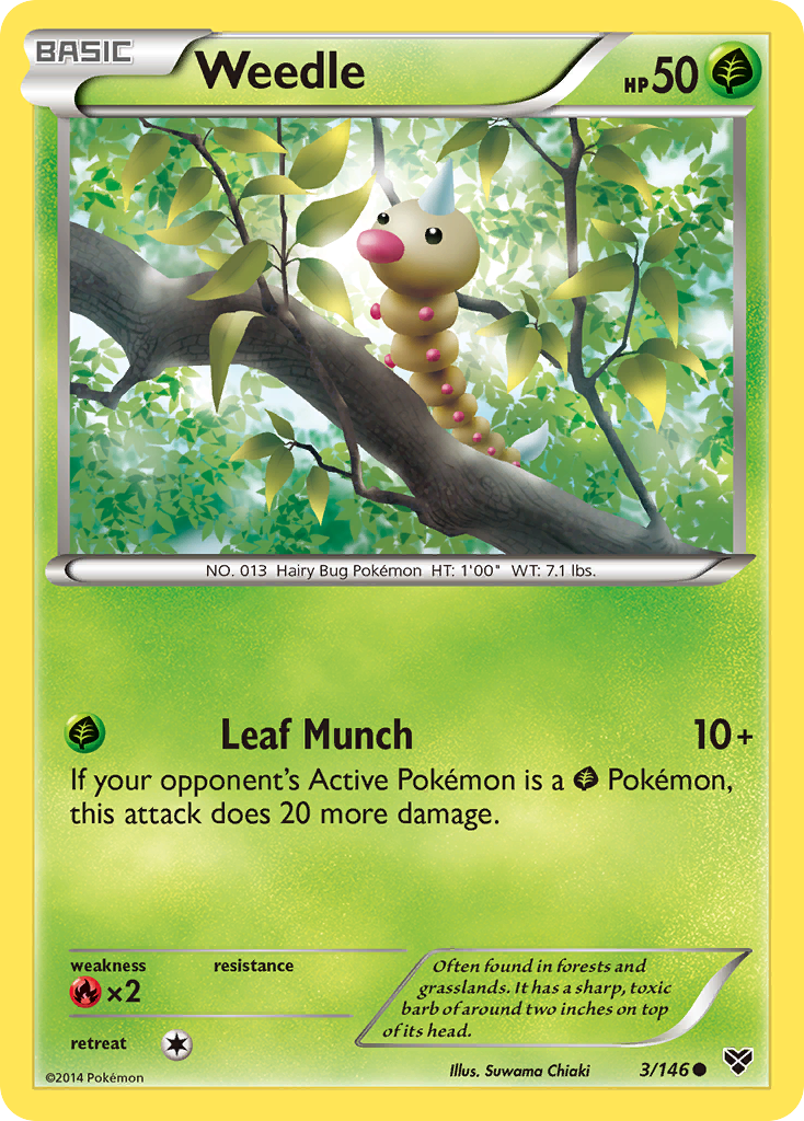 Weedle (3/146) [XY: Base Set] | Exor Games Bridgewater