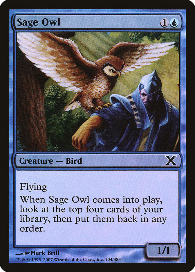 Sage Owl (Premium Foil) [Tenth Edition] | Exor Games Bridgewater