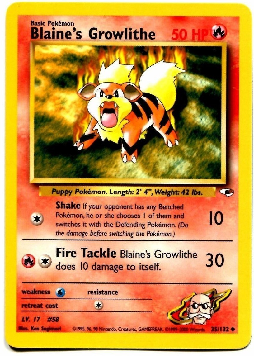 Blaine's Growlithe (35/132) [Gym Heroes Unlimited] | Exor Games Bridgewater