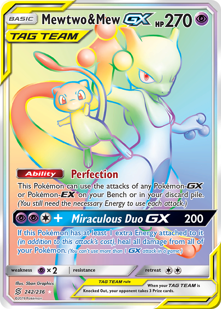 Mewtwo & Mew GX (242/236) [Sun & Moon: Unified Minds] | Exor Games Bridgewater