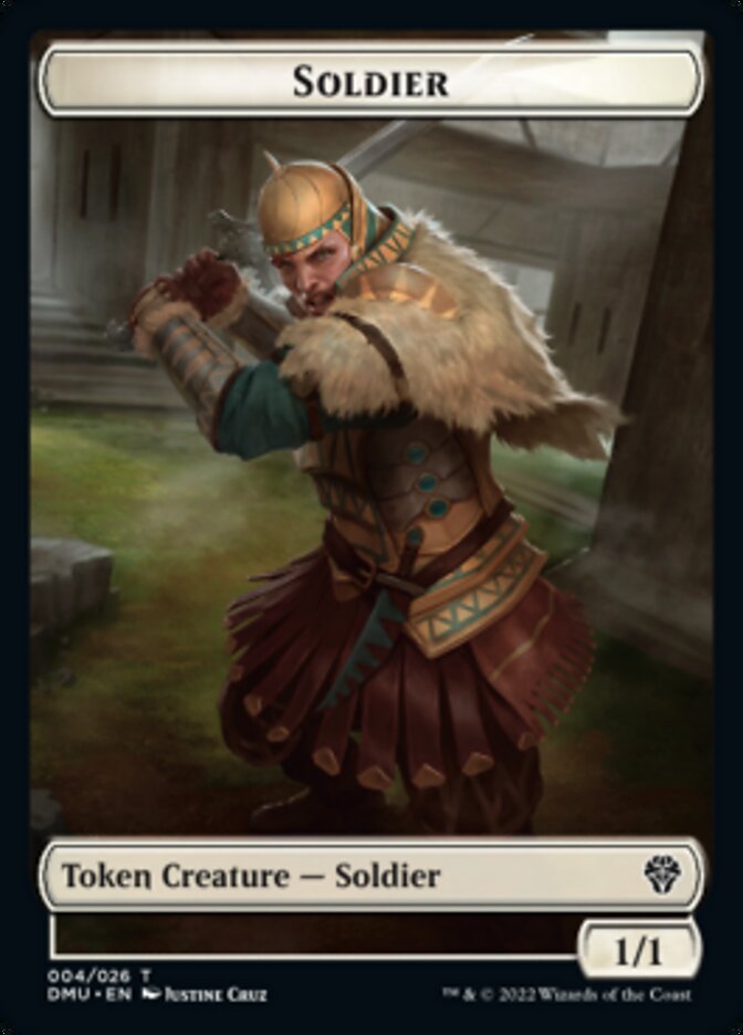 Soldier // Dragon Double-sided Token [Dominaria United Tokens] | Exor Games Bridgewater