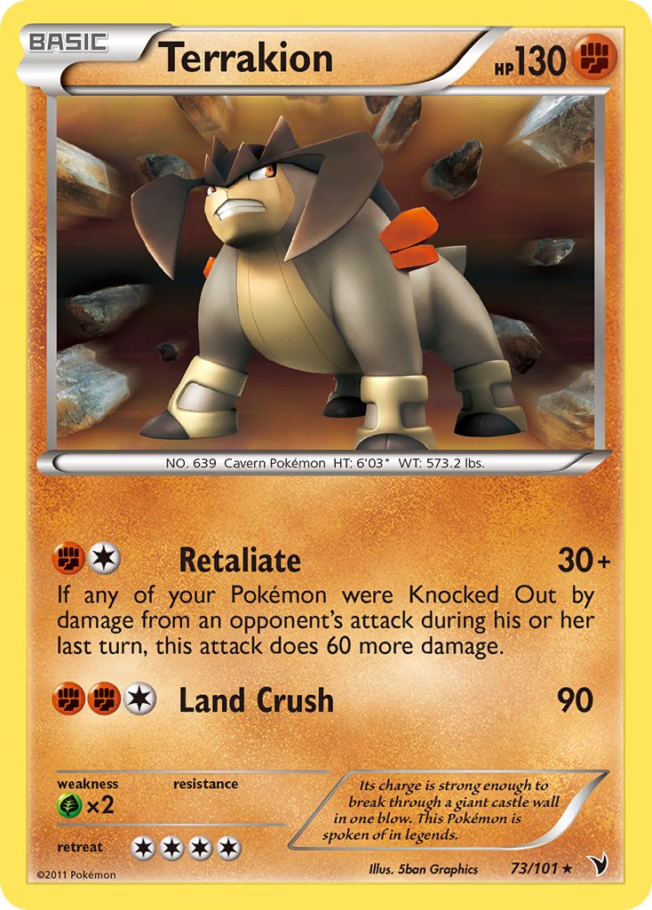 Terrakion (73/101) (Cosmos Holo) (Blister Exclusive) [Black & White: Noble Victories] | Exor Games Bridgewater