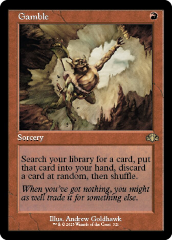 Gamble (Retro) [Dominaria Remastered] | Exor Games Bridgewater