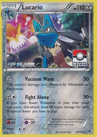 Lucario (63/124) (League Promo 2nd Place) [XY: Fates Collide] | Exor Games Bridgewater