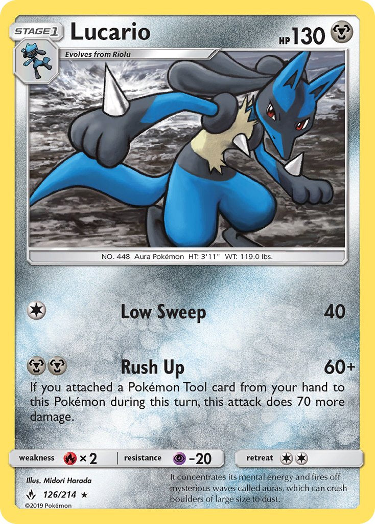 Lucario (126/214) (Theme Deck Exclusive) [Sun & Moon: Unbroken Bonds] | Exor Games Bridgewater