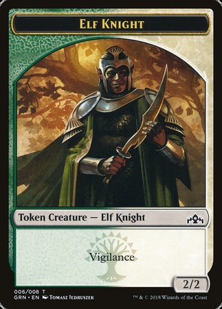 Elf Knight Token [Guilds of Ravnica Tokens] | Exor Games Bridgewater
