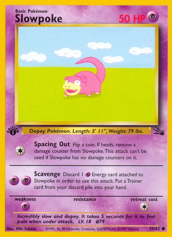 Slowpoke (55/62) [Fossil 1st Edition] | Exor Games Bridgewater