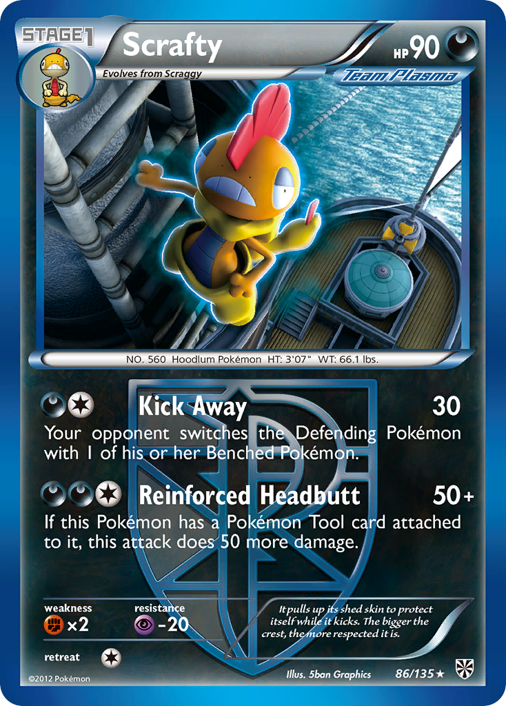 Scrafty (86/135) [Black & White: Plasma Storm] | Exor Games Bridgewater