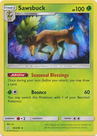 Sawsbuck (16/236) (Build & Battle Box Exclusive) [Sun & Moon: Cosmic Eclipse] | Exor Games Bridgewater