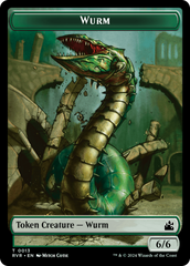 Elf Knight // Wurm Double-Sided Token [Ravnica Remastered Tokens] | Exor Games Bridgewater