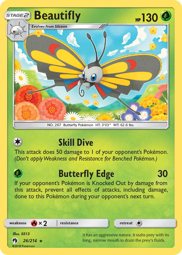 Beautifly (26/214) [Sun & Moon: Lost Thunder] | Exor Games Bridgewater