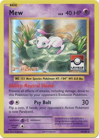 Mew (53/108) (League Promo 3rd Place) [XY: Evolutions] | Exor Games Bridgewater