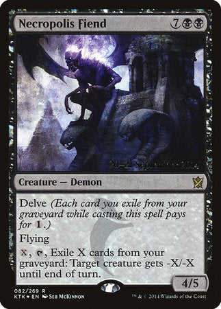Necropolis Fiend [Khans of Tarkir Promos] | Exor Games Bridgewater