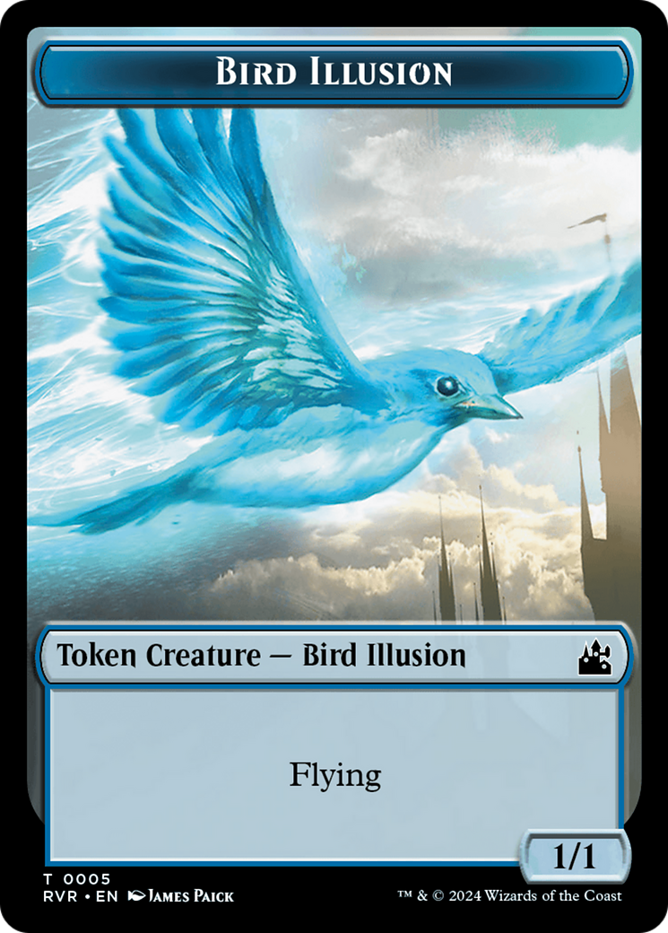 Goblin (0008) // Bird Illusion Double-Sided Token [Ravnica Remastered Tokens] | Exor Games Bridgewater