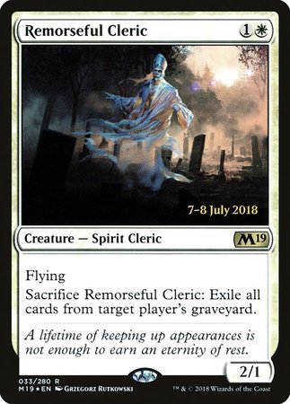 Remorseful Cleric [Core Set 2019 Promos] | Exor Games Bridgewater