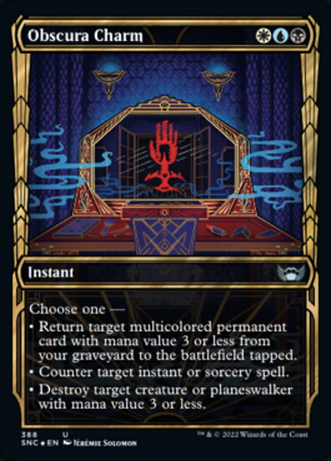 Obscura Charm (Showcase Golden Age Gilded Foil) [Streets of New Capenna] | Exor Games Bridgewater