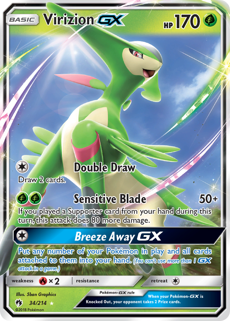 Virizion GX (34/214) [Sun & Moon: Lost Thunder] | Exor Games Bridgewater