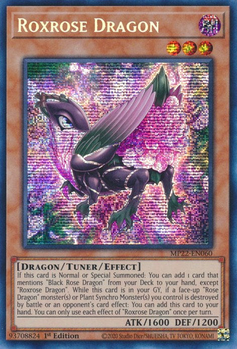 Roxrose Dragon [MP22-EN060] Prismatic Secret Rare | Exor Games Bridgewater