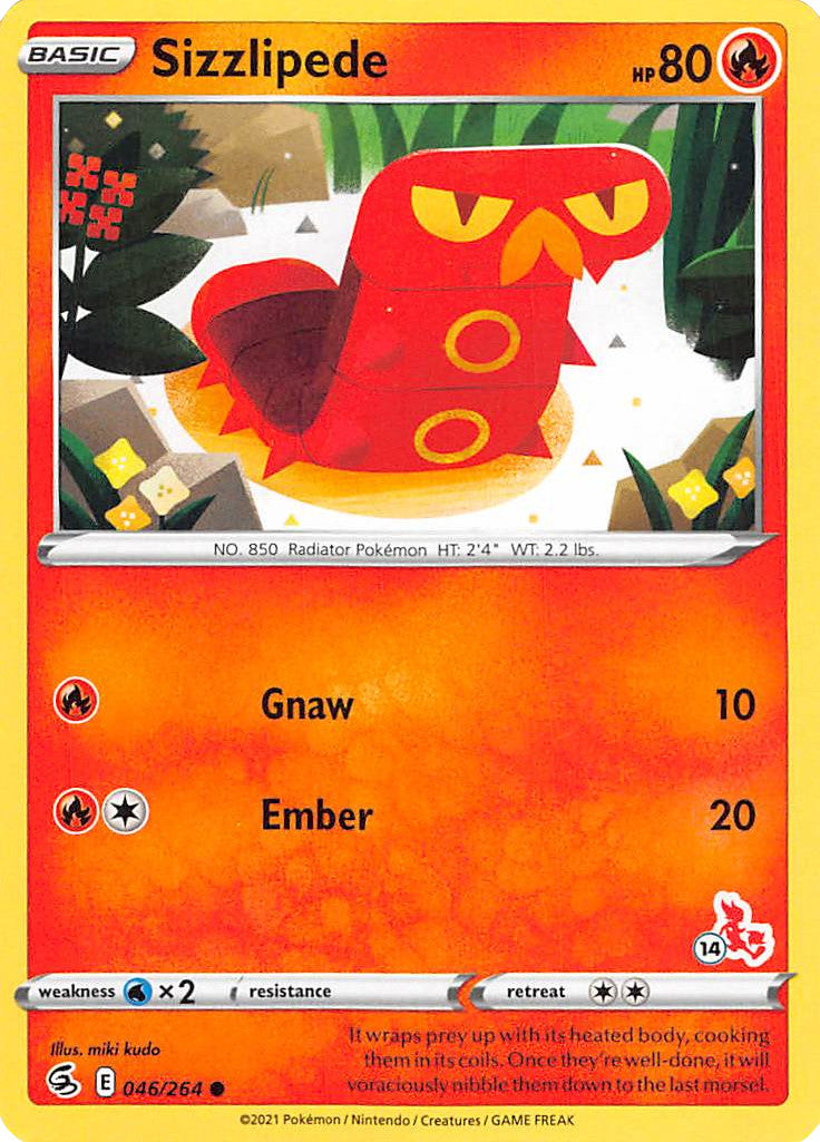 Sizzlipede (046/264) (Cinderace Stamp #14) [Battle Academy 2022] | Exor Games Bridgewater