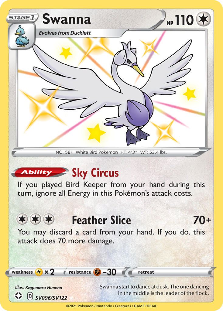 Swanna (SV096/SV122) [Sword & Shield: Shining Fates] | Exor Games Bridgewater