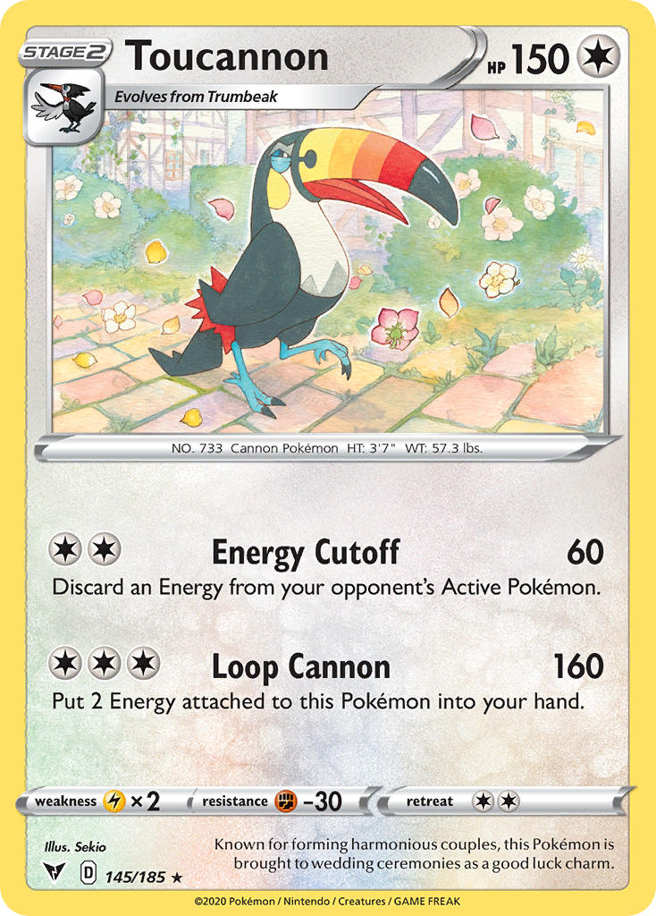 Toucannon (145/185) [Sword & Shield: Vivid Voltage] | Exor Games Bridgewater