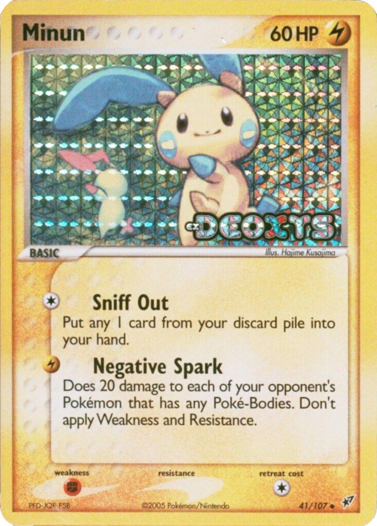 Minun (41/107) (Stamped) [EX: Deoxys] | Exor Games Bridgewater