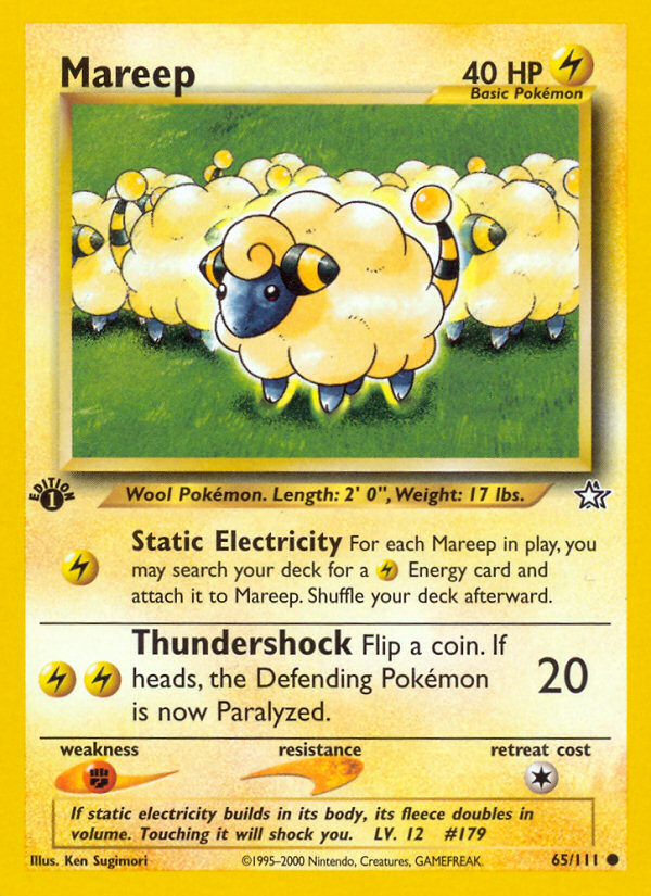 Mareep (65/111) [Neo Genesis 1st Edition] | Exor Games Bridgewater