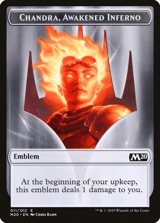 Emblem - Chandra, Awakened Inferno [Core Set 2020 Tokens] | Exor Games Bridgewater