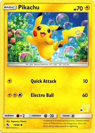 Pikachu (19/68) (Pikachu Stamp #15) [Battle Academy 2020] | Exor Games Bridgewater