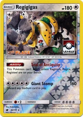 Regigigas (84/111) (League Promo 3rd Place) [Sun & Moon: Crimson Invasion] | Exor Games Bridgewater