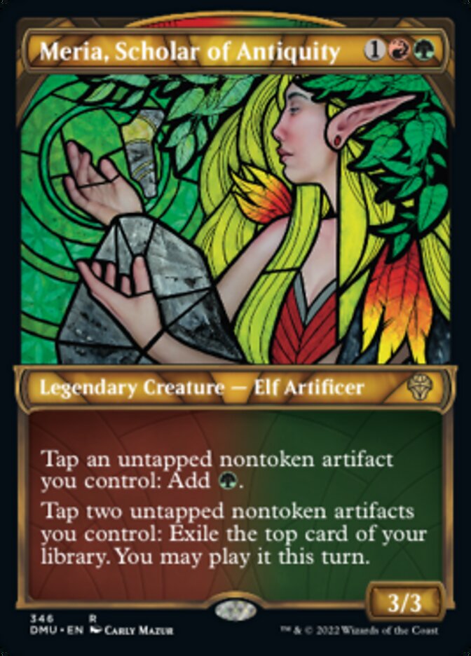 Meria, Scholar of Antiquity (Showcase Textured) [Dominaria United] | Exor Games Bridgewater