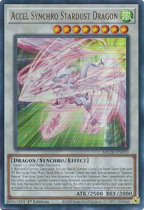 Accel Synchro Stardust Dragon [MAZE-EN019] Ultra Rare | Exor Games Bridgewater