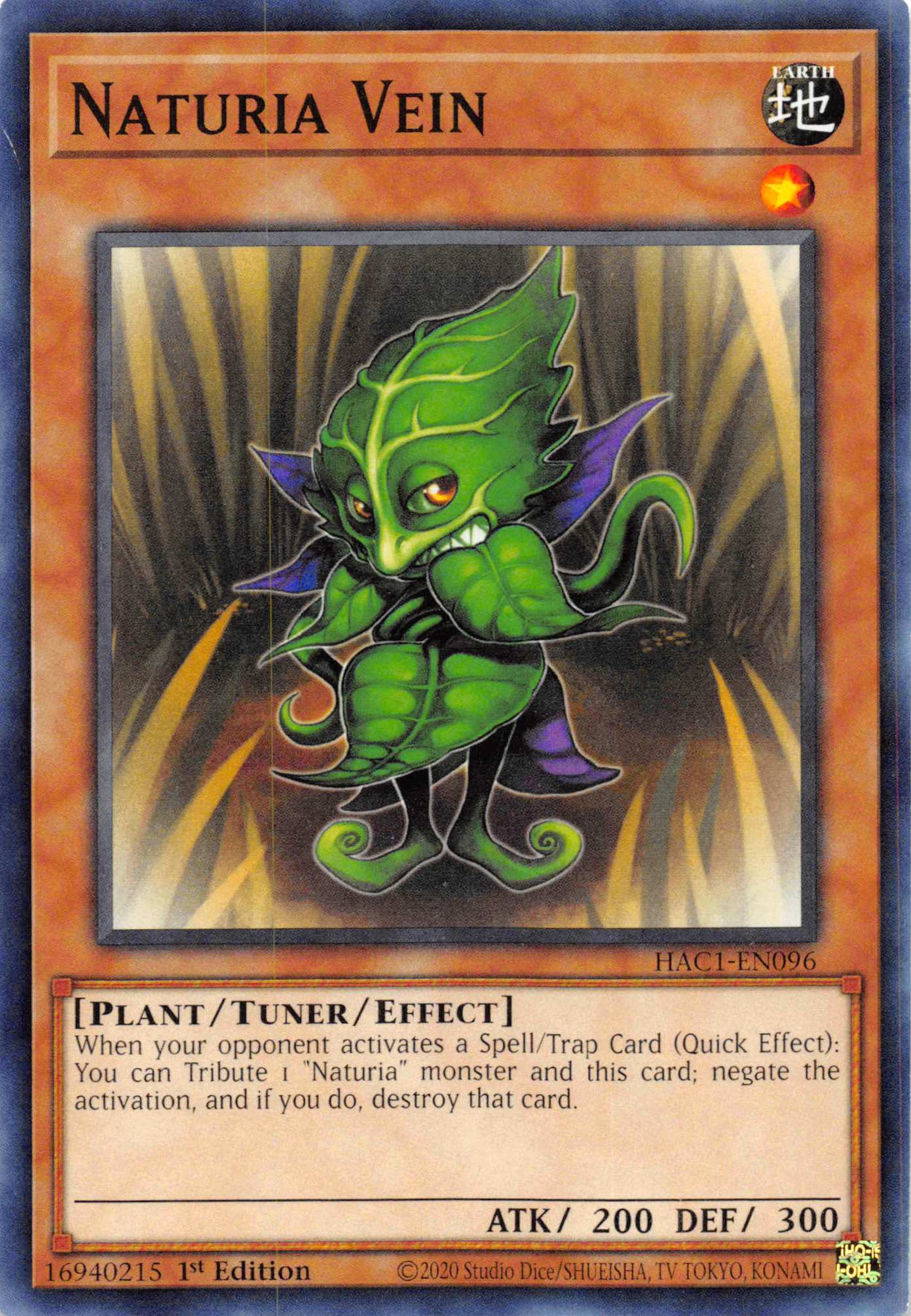 Naturia Vein [HAC1-EN096] Common | Exor Games Bridgewater