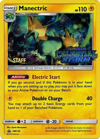 Manectric (SM130) (Staff Prerelease Promo) [Sun & Moon: Black Star Promos] | Exor Games Bridgewater