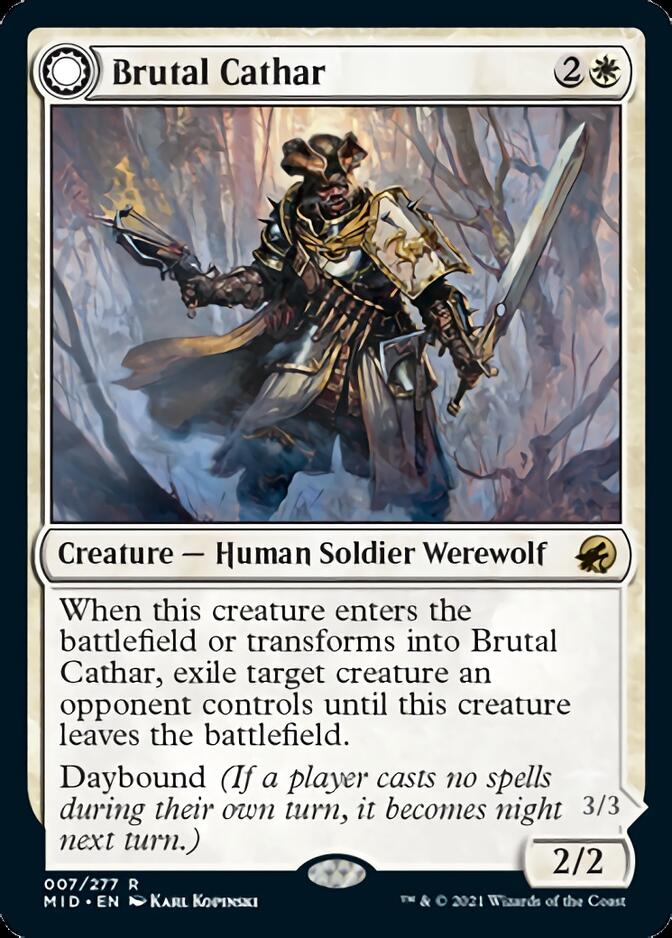 Brutal Cathar // Moonrage Brute [Innistrad: Midnight Hunt] | Exor Games Bridgewater