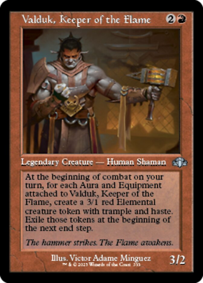 Valduk, Keeper of the Flame (Retro) [Dominaria Remastered] | Exor Games Bridgewater